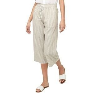Beach Lunch Lounge Women's Lightweight Cotton Linen Margot Cropped Pants Beige S